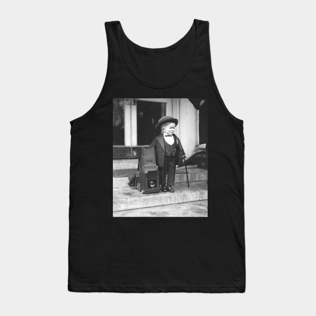 Major Mite Beside Press Camera, 1922. Vintage Photo Tank Top by historyphoto